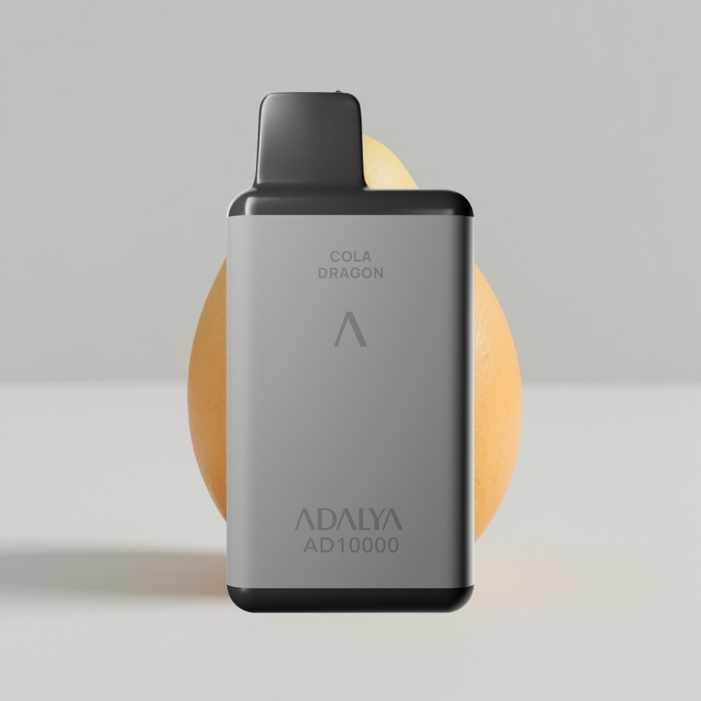 Adalya AD 10000 Puffs سيجارة إلكترونية للاستخدام مرة واحدة - رمادي فضاء، 14 مل، 2% نيكوتين، شاحن USB-C