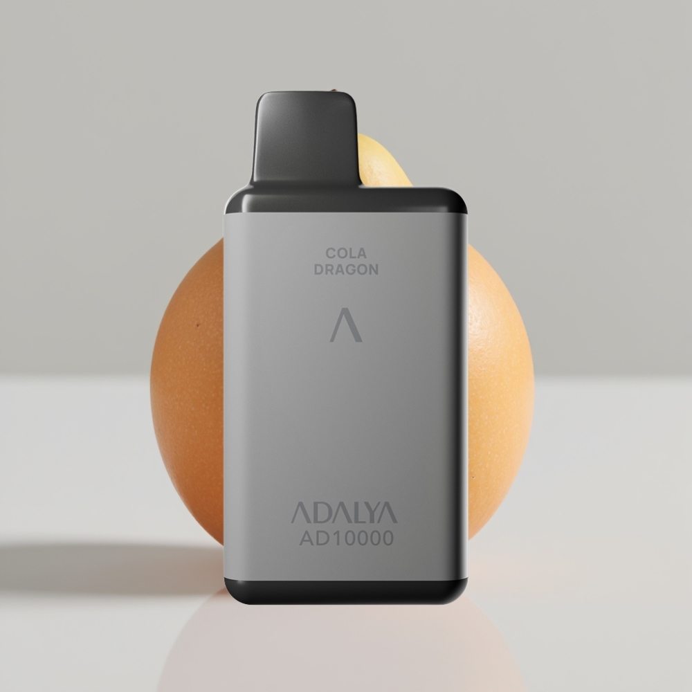 Adalya AD 10000 Puffs سيجارة إلكترونية للاستخدام مرة واحدة - رمادي فضائي، 14 مل، 2% نيكوتين، USB-C