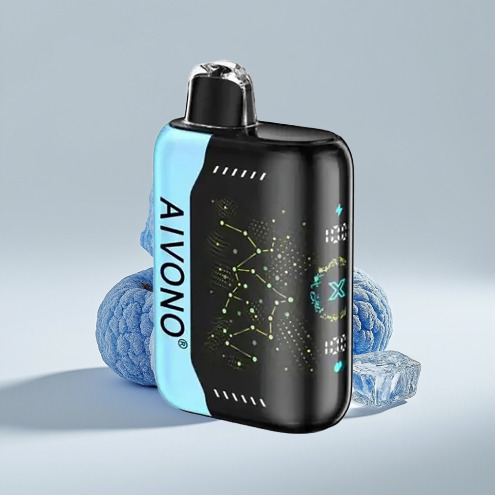 Aivono AIM BOOM 25000 Puffs - 0%،2%،3%،5% نيكوتين، 25000 نفخة، 28مل سائل، شحن Type-C، توت أزرق مثلج