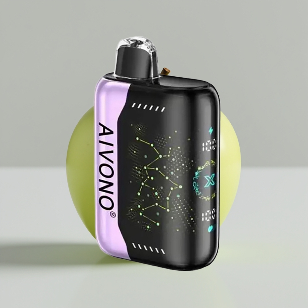 Aivono AIM BOOM 25000 Puffs - 0%-5% نيكوتين، 28 مل سائل، شحن Type-C، تفاح أخضر وعنب