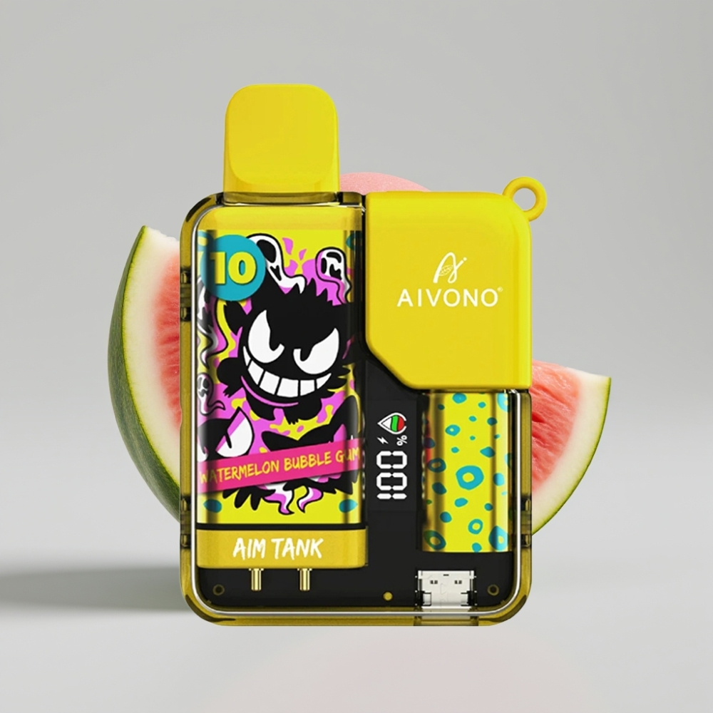 Aivono AIM-TANK 9500 Puffs - 18مل سعة السائل، 650مللي أمبير بطارية، بنكهة بطيخ علكة فقاعية