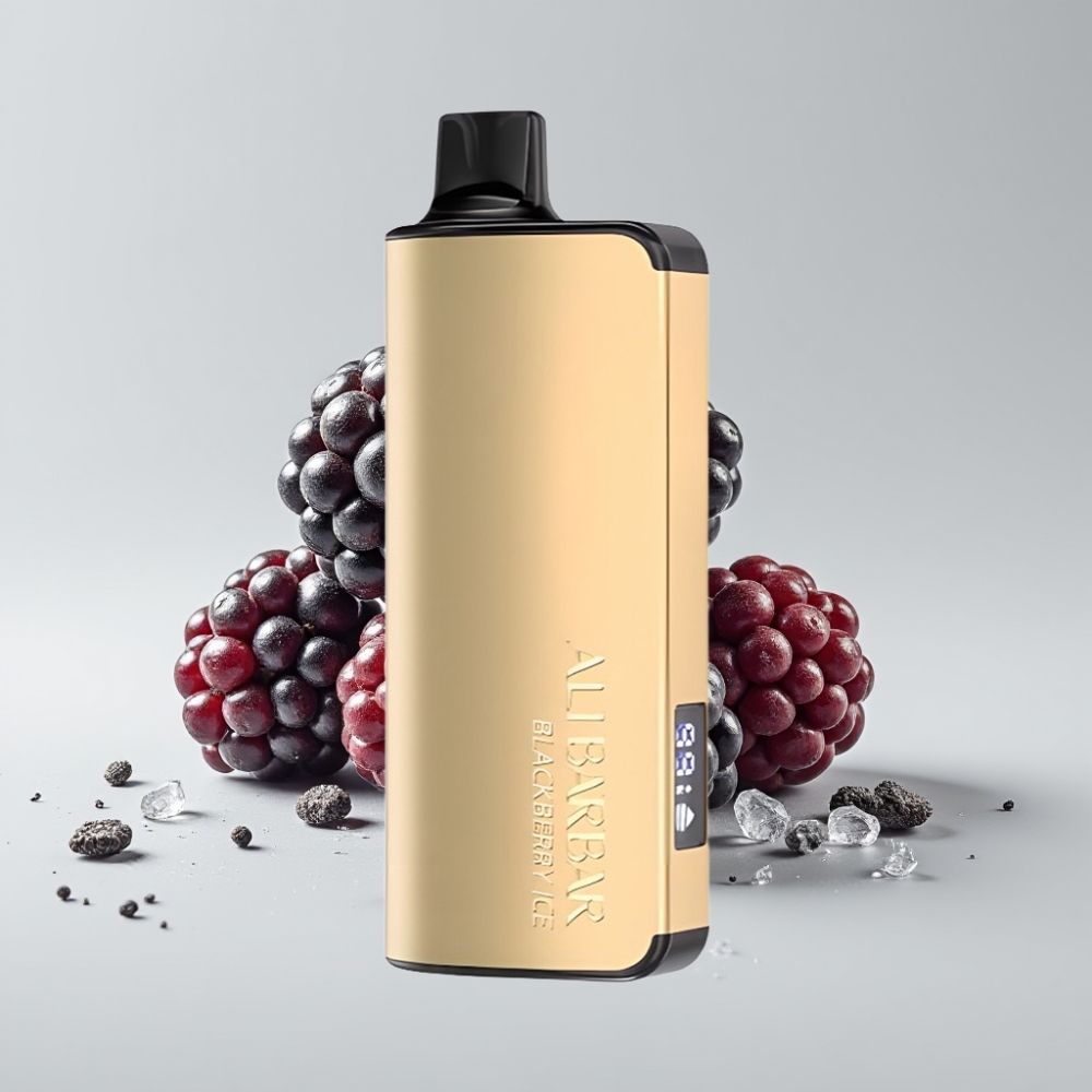 Alibarbar Ingot 9000 Puffs - 22مل سعة السائل، 2350مللي أمبير سعة البطارية، توت أسود مثلج