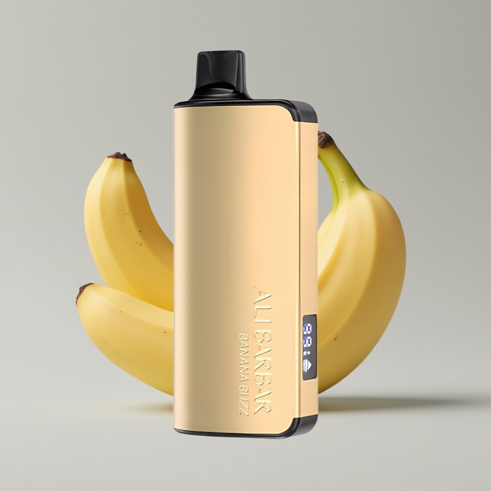 Alibarbar Ingot 9000 Puffs - 22مل سعة السائل، 2350 مللي أمبير سعة البطارية، بنكهة الموز