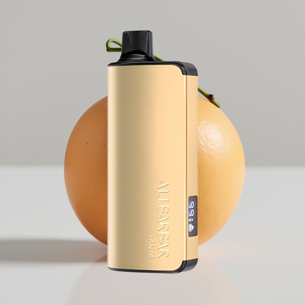 Alibarbar Ingot 9000 Puffs - 22ml سعة السائل، بطارية 2350mah، مقاومة ملف 1.2 أوم، فانتا