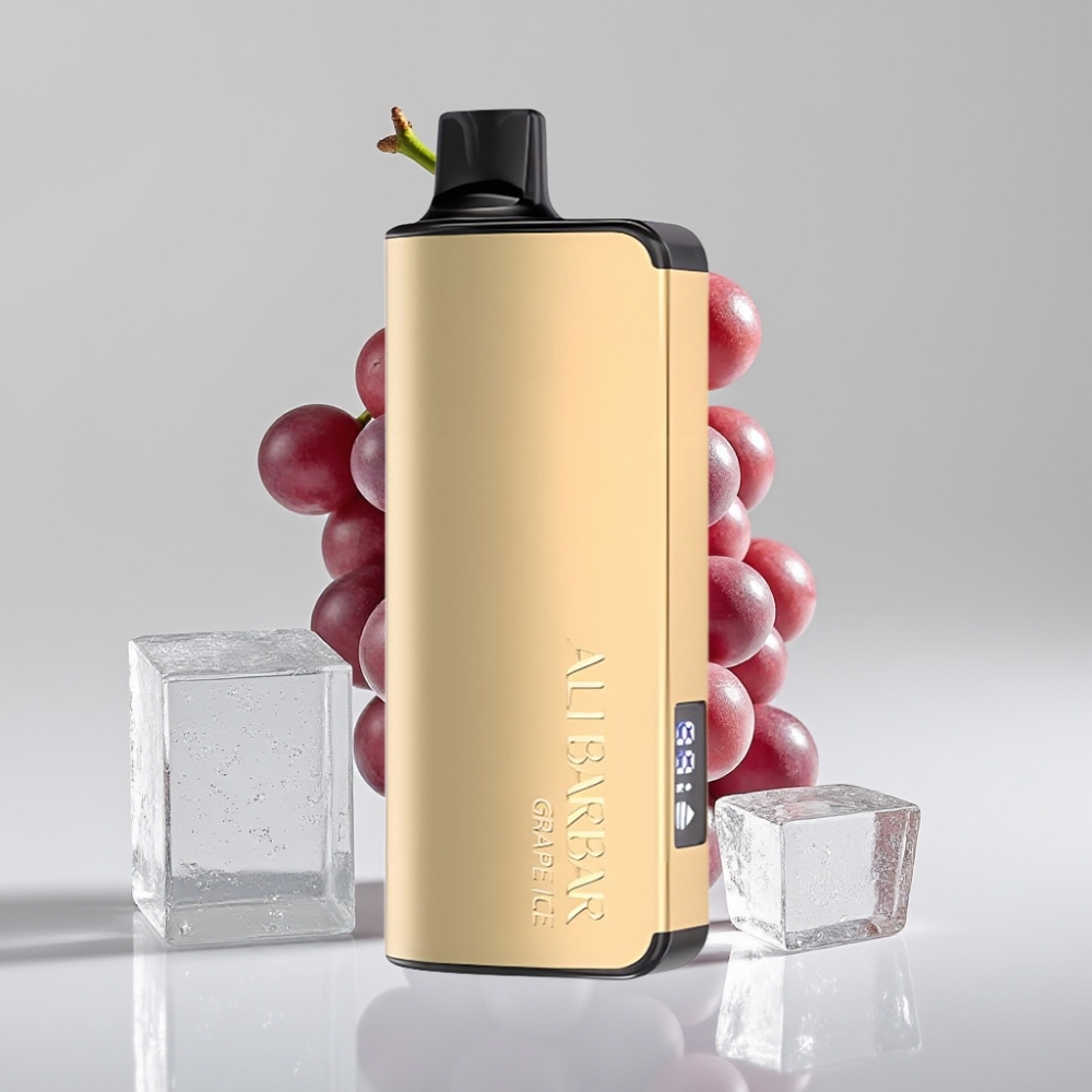 Alibarbar Ingot 9000 Puffs - 22ml سعة السائل، 2350mah بطارية، عنب جليدي