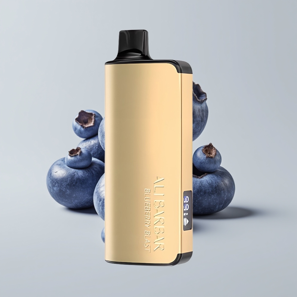 Alibarbar Ingot 9000 Puffs - 22ml سعة السائل، 2350mah بطارية، انفجار التوت الأزرق