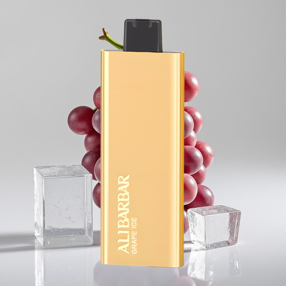 Alibarbar Pandora 7000 Puffs سيجارة إلكترونية للاستخدام مرة واحدة عنب مثلج – 7000 نفخة، 17 مل، 1.0 أوم