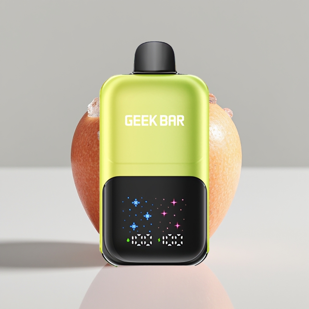 GEEK BAR 2GO 20 مل 50000 نفخة سلسلة التوأم قلم تبخير قابل للاستعمال مرة واحدة بنكهة التفاح الحامص المثلج - شاشة كبيرة، 3 مستويات نكهة، بطارية قابلة للشحن