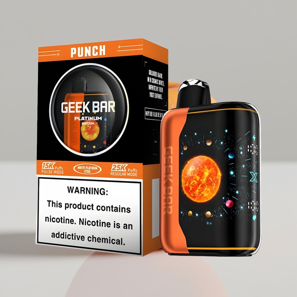 جيك بار بلاتينيوم إديشن - GEEK Bar Platinum Edition 25000 نفخة، شاشة منحنية ثلاثية الأبعاد، شحن سريع USB-Type C