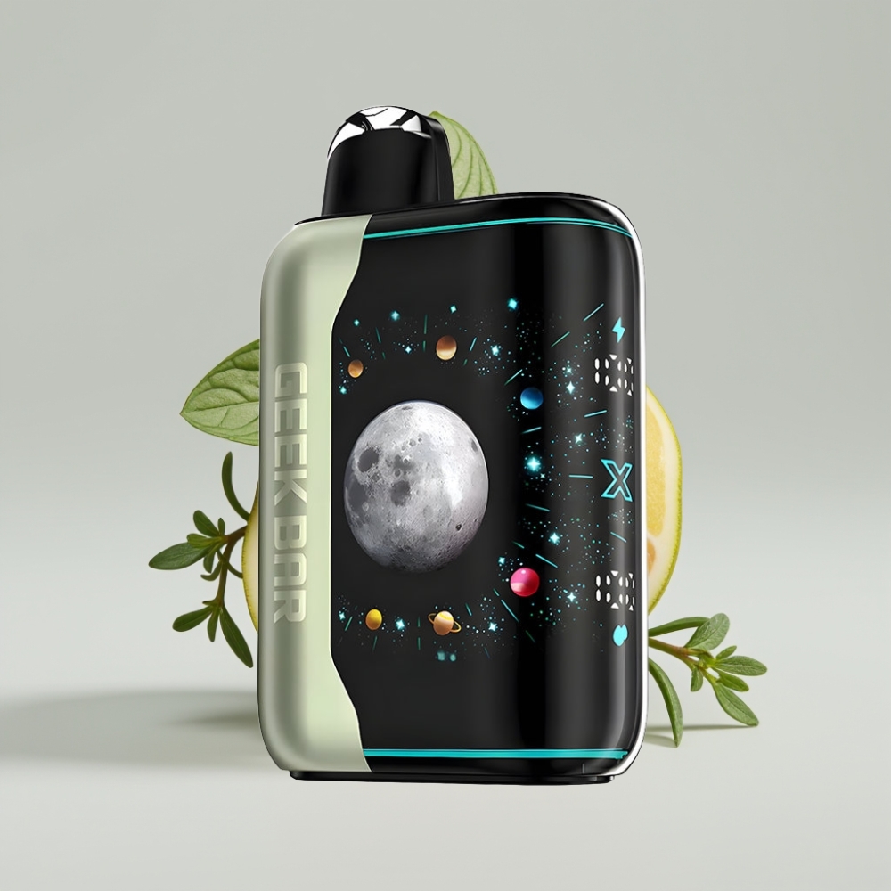 جيك بار بلاتينيوم إديشن - GEEK Bar Platinum Edition 25000 نفخة، شاشة منحنية ثلاثية الأبعاد، شحن سريع USB-Type C، نعناع ميامي