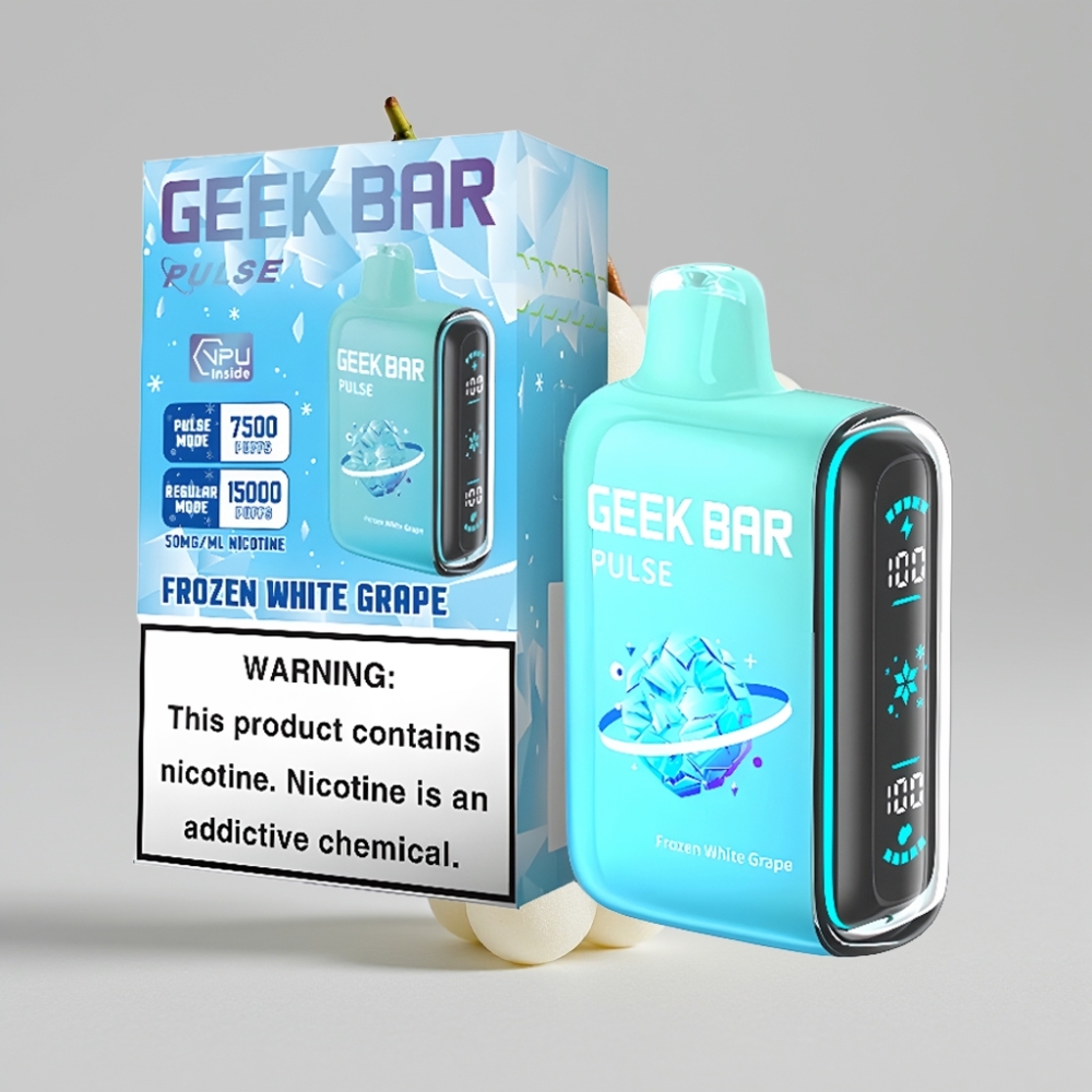 جيك بار بولس Geek Bar Pulse 15000 نفخة - إصدار فروزن، سعة 16 مل، نيكوتين 5%، شحن USB Type-C