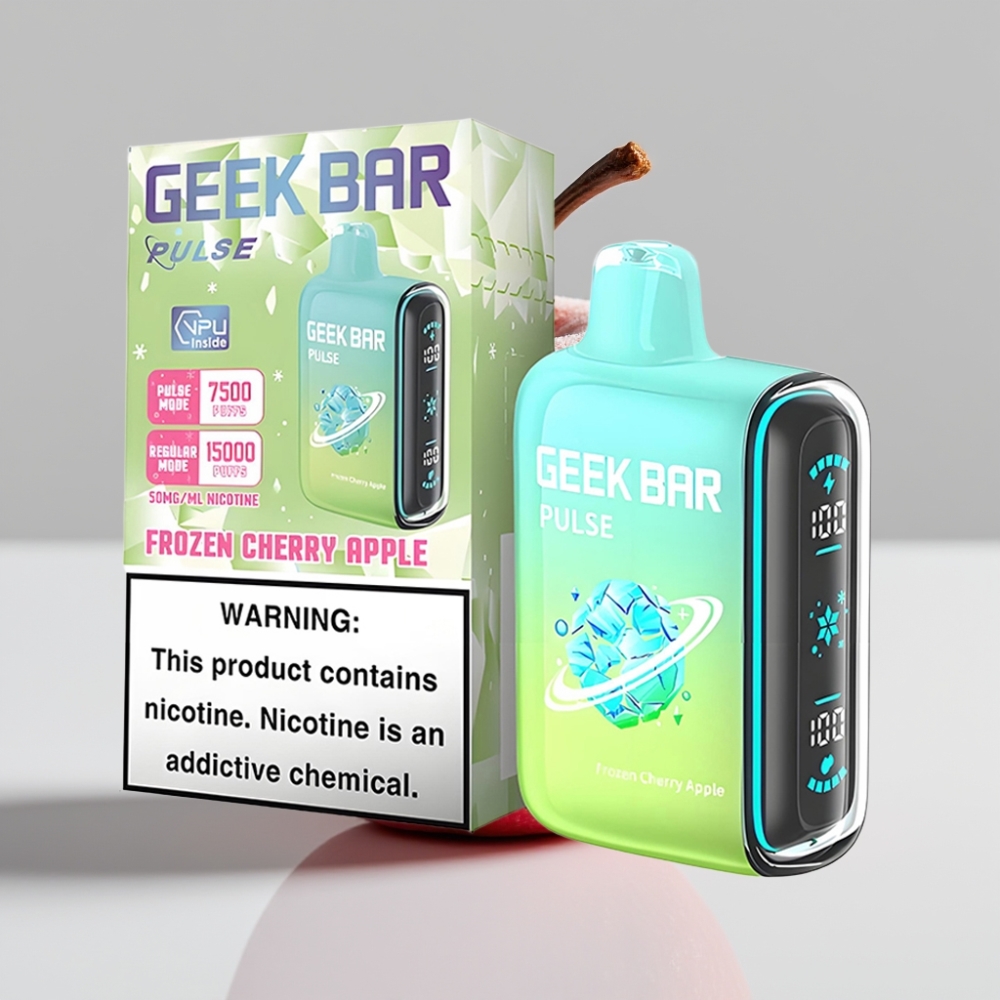 جيك بار بولس Geek Bar Pulse 15000 نفخة - إصدار فروزن، سعة 16 مل، نيكوتين 5%، شحن USB Type-C