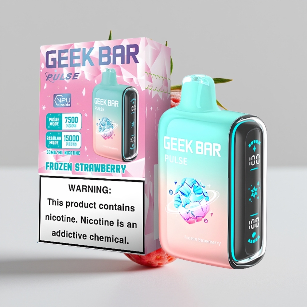 جيك بار بولس Geek Bar Pulse 15000 نفخة - إصدار فروزن، سعة 16 مل، نيكوتين 5%، شحن USB Type-C
