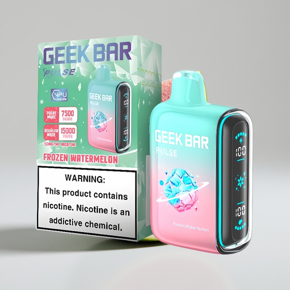 جيك بار بولس Geek Bar Pulse 15000 نفخة - إصدار فروزن، سعة 16 مل، نيكوتين 5%، شحن USB Type-C