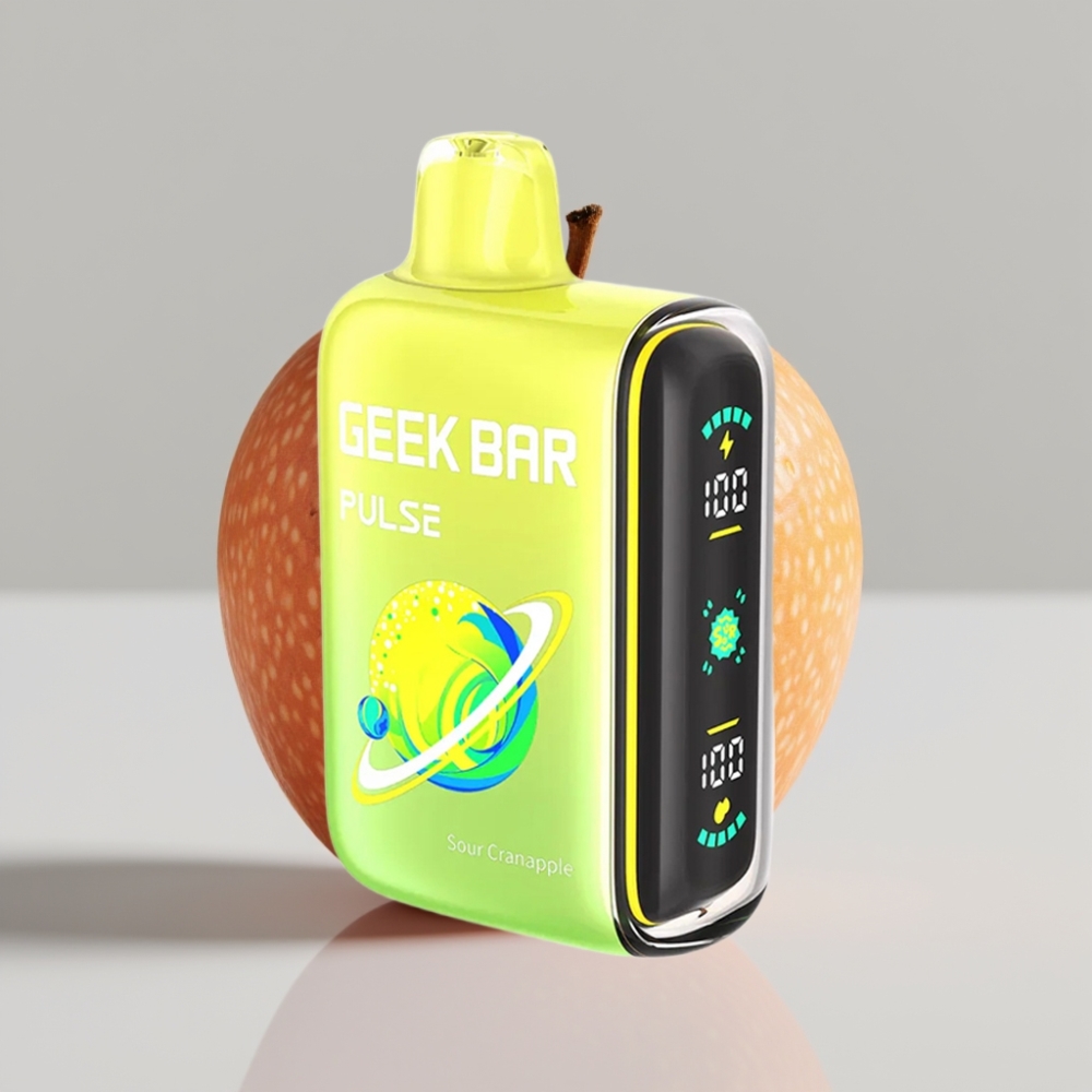 جيك بار بولس Geek Bar Pulse 15000 نفخة - نكهة حامضة، سعة 16 مل، نيكوتين 5%، شحن USB Type-C