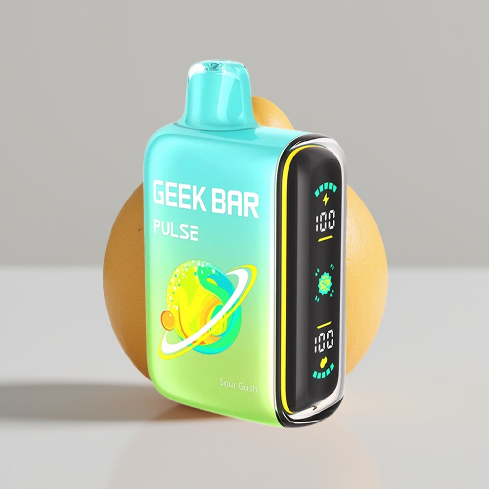 جيك بار بولس Geek Bar Pulse 15000 نفخة - نكهة حامضة، سعة 16 مل، نيكوتين 5%، شحن USB Type-C