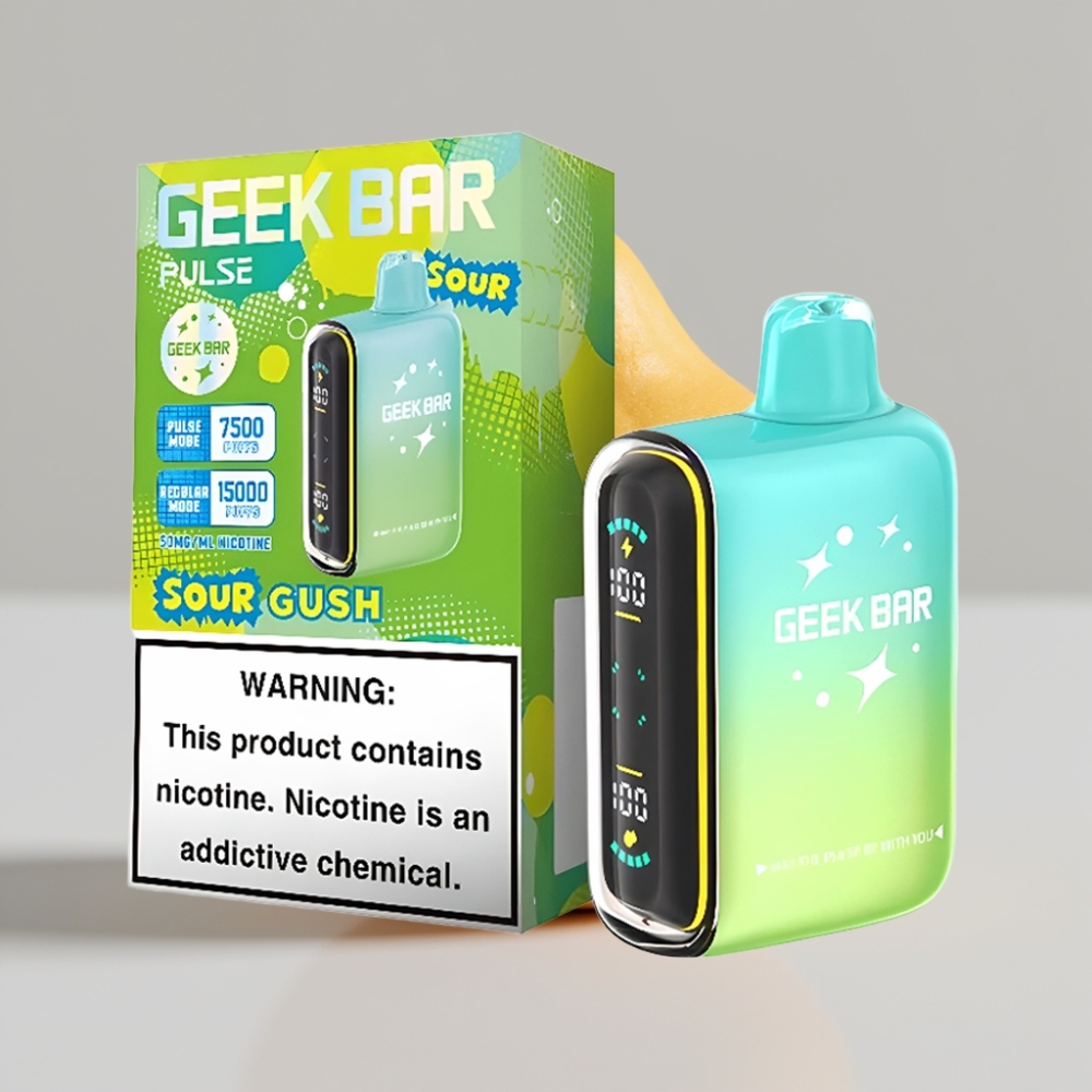 جيك بار بولس Geek Bar Pulse 15000 نفخة - نكهة حامضة، سعة 16 مل، نيكوتين 5%، شحن USB Type-C