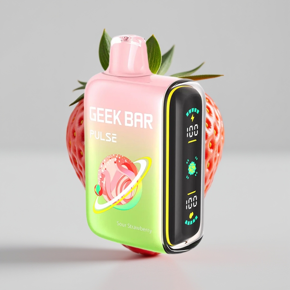 جيك بار بولس Geek Bar Pulse 15000 نفخة - نكهة حامضة، سعة 16 مل، نيكوتين 5%، شحن USB Type-C