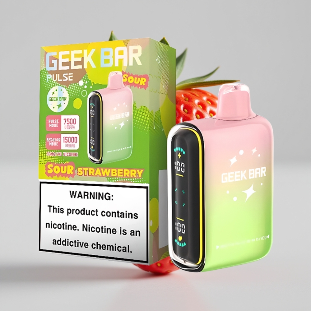 جيك بار بولس Geek Bar Pulse 15000 نفخة - نكهة حامضة، سعة 16 مل، نيكوتين 5%، شحن USB Type-C