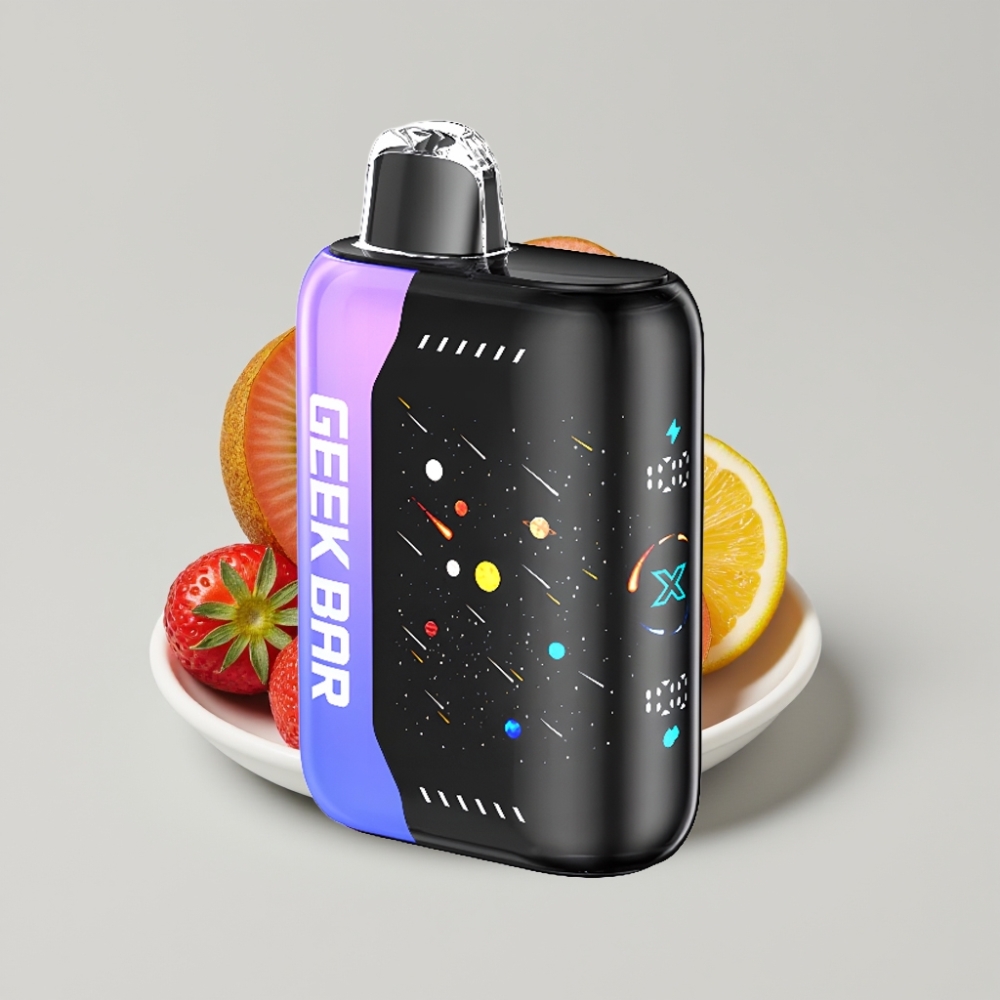جيك بار بولس إكس Geek Bar Pulse X 25000 نفخة - شاشة منحنية ثلاثية الأبعاد، 18 مل سائل إلكتروني، شحن USB Type-C، إصدار نيزك