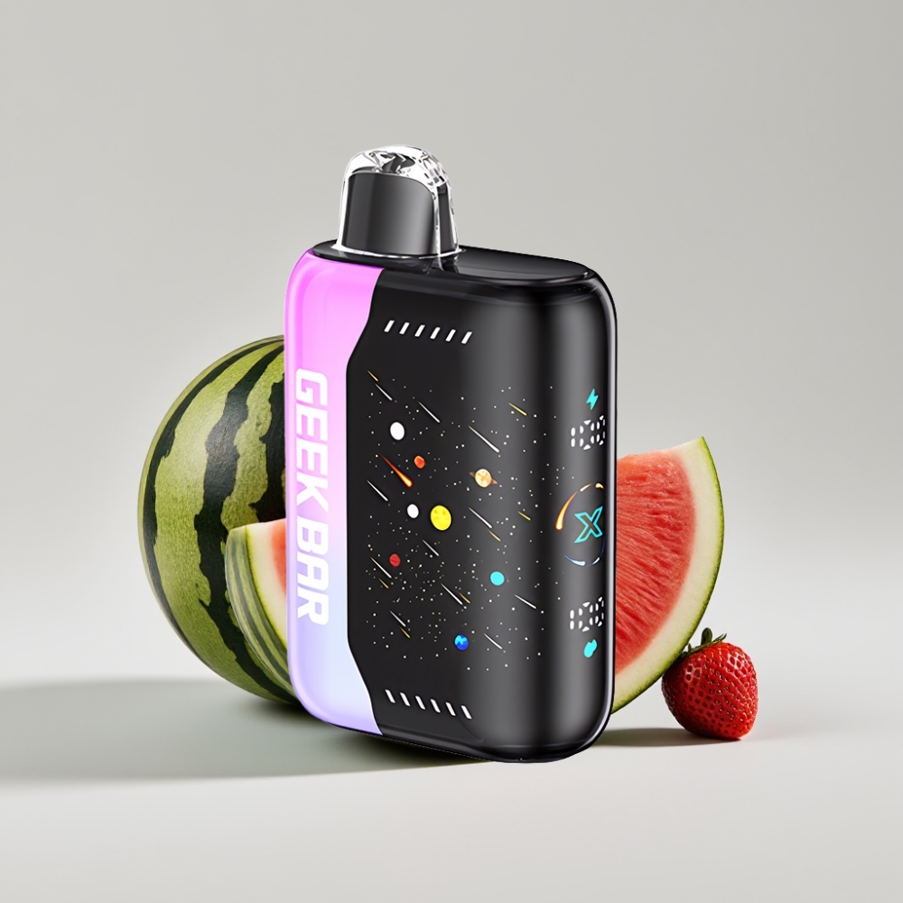 GEEK BAR Pulse X 42K Puffs Meteor Edition فراولة بطيخ - شاشة منحنية 3D، بطارية 820 مللي أمبير، ملف مزدوج