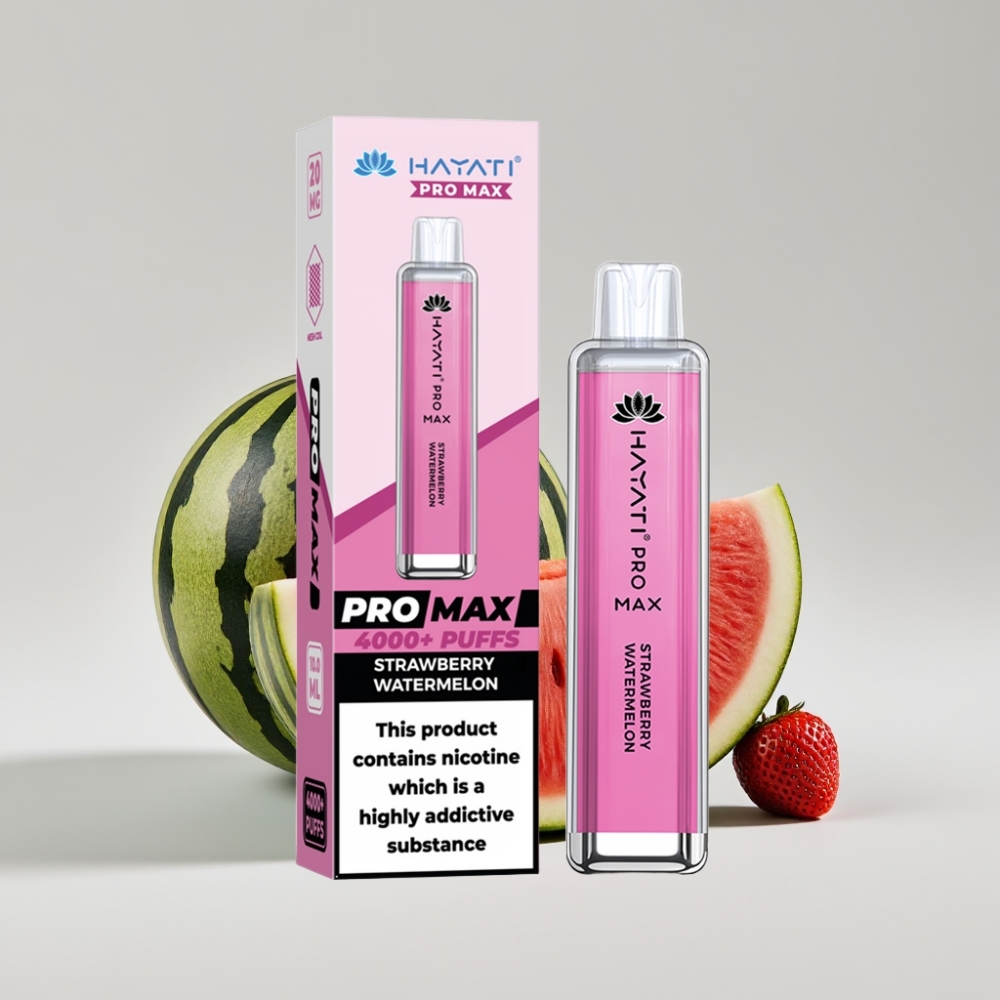 هاياتي برو ماكس Hayati Pro Max 4000 نفث - ستروبيري ووتر ميلون، 2مل/5% نيكوتين، 1400 مللي أمبير، Hayati Pro Max 4000 نفث
