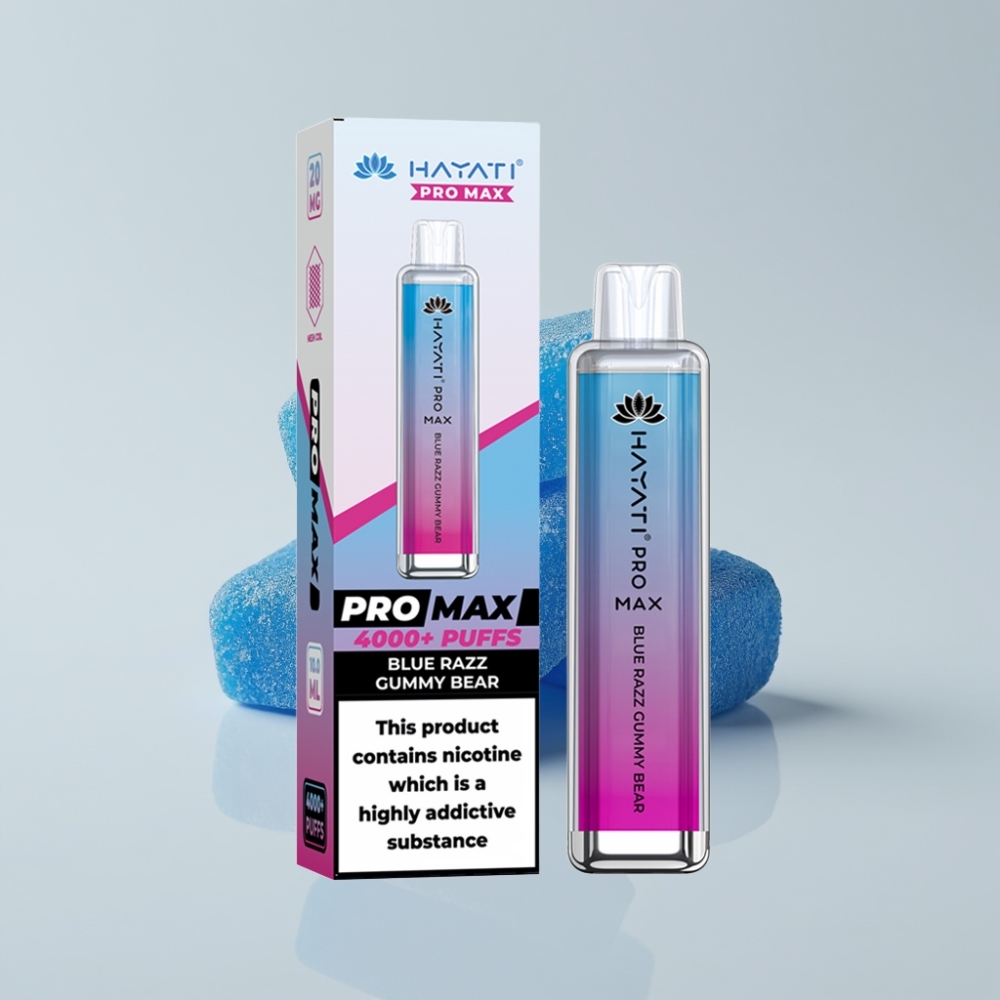 هياتي برو ماكس Hayati Pro Max 4000 نفث - فايب قابل للتصريف بنكهة التوت الأزرق والهلامي، 2%/5% نيكوتين، 1400 مللي أمبير، Hayati Pro Max 4000 نفث