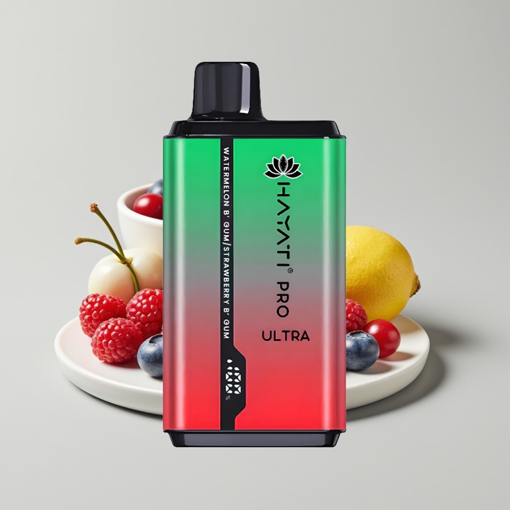 هاياتي برو الترا Hayati Pro Ultra 15000 نفخة - 850 مللي أمبير، 2×12 مل، 2% نيكوتين، نكهات التوت الأزرق والتوت والكرز والليمون والتوت الأزرق
