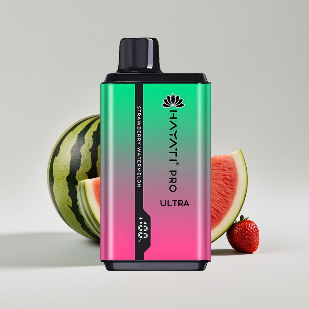 Hayati Pro Ultra 15000 Puffs فراولة بطيخ - 15000+ نفخة، 850mAh، 2×12مل، 2% نيكوتين