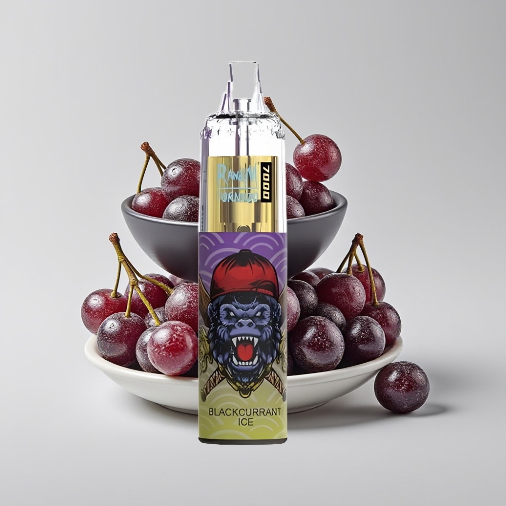 Fumot Tornado 7000 سيجارة إلكترونية للاستخدام مرة واحدة - 7000 Puffs، 14 ML E-liquid، Blackcurrant Ice