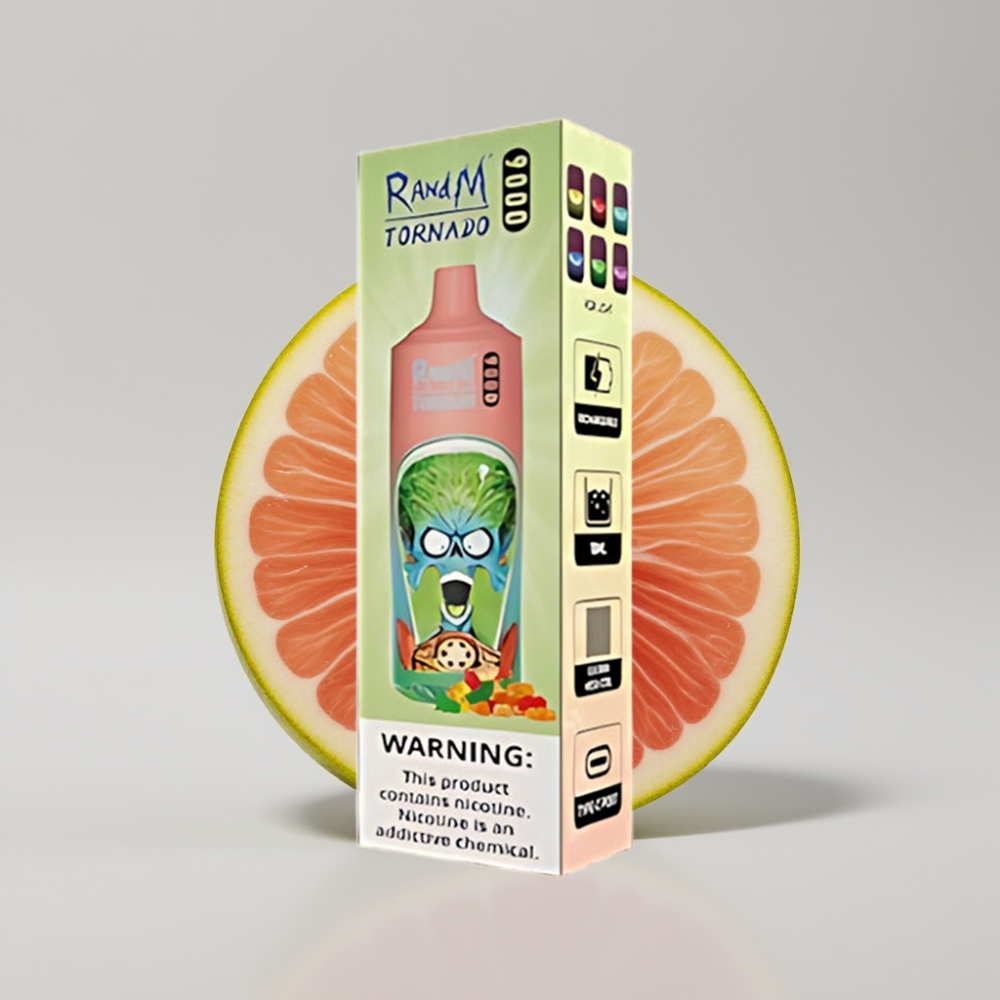 راند إم تورنادو RandM Fumot Tornado 9000 نفخة - 18 مل عصير، بطارية 850 مللي أمبير، شاشة RGB، 54 نكهة