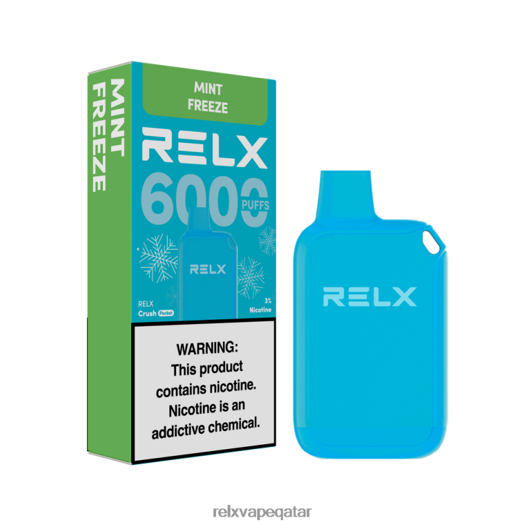 Relx Qatar ZZB0Z12 RELX Crush Pocket 6000 الجليدية تجميد النعناع